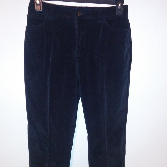 St Johns Bay Womens Pants Size 8 Solid Black Corduroy Stretch Skinny Waist 28" - Picture 6 of 14